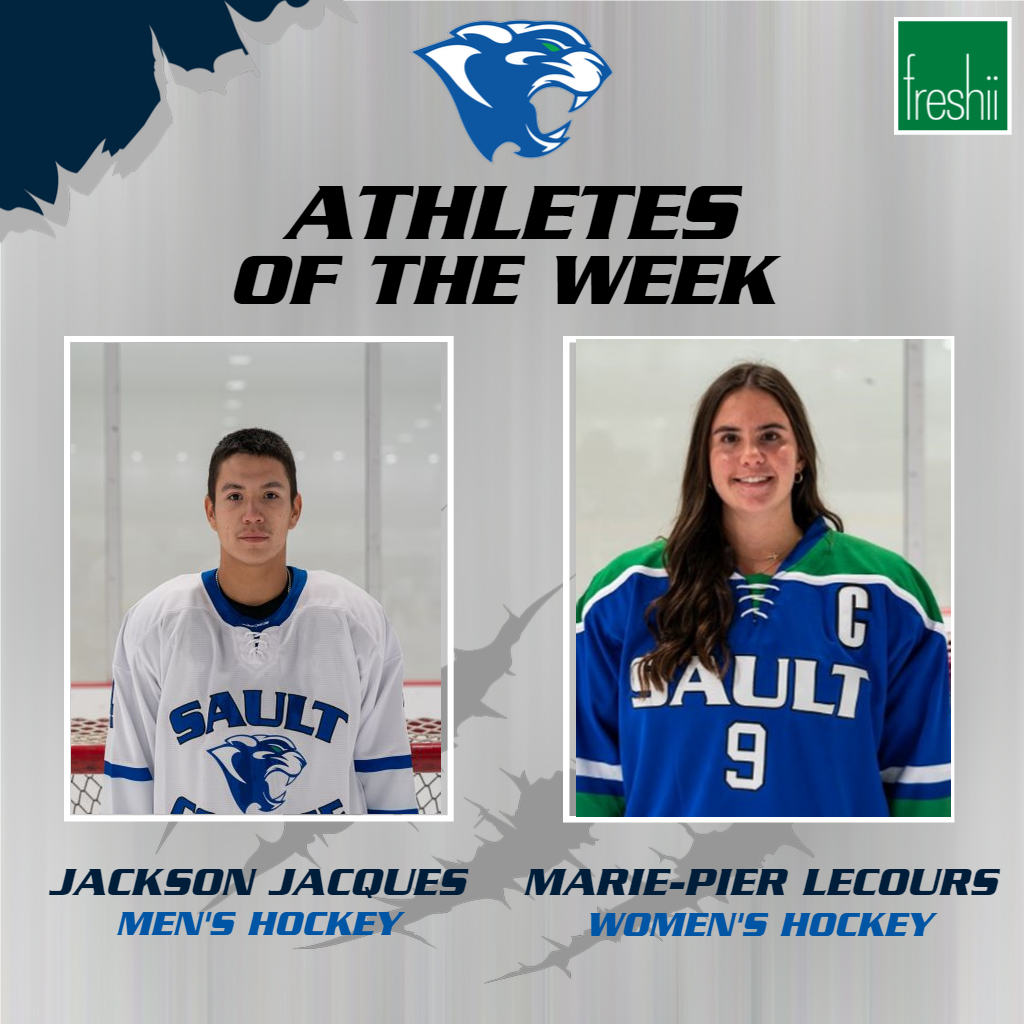 Headshots of Sault College Athletes of the Week Jackson Jacques & Marie-Pier Lecours