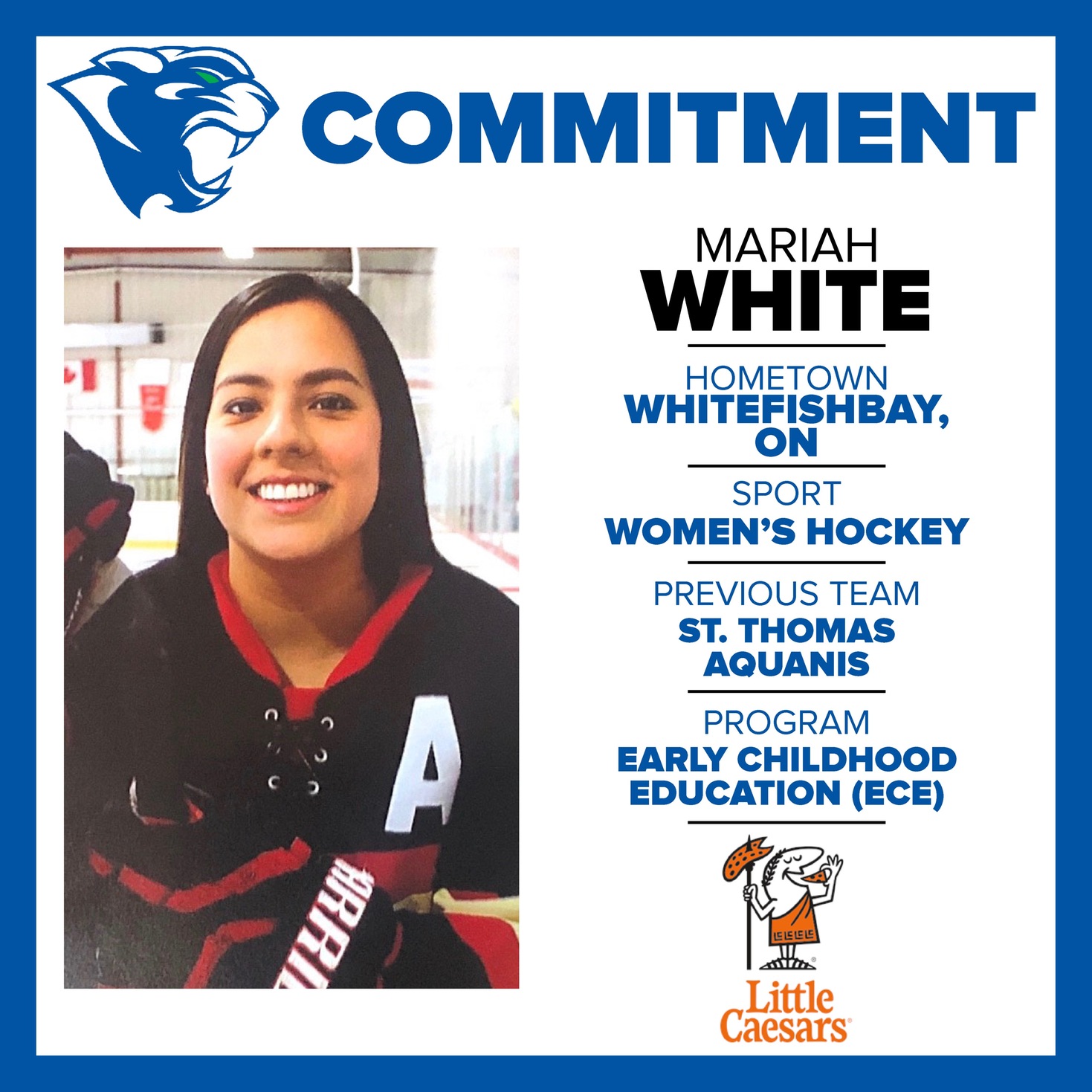 Another Outstanding Player Joins the Women's Hockey Team - Mariah White
